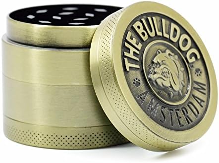 High MC FLY Pocke Tgrinder – Four Layers 40 mm with Sieve and Scraper, Cereals, tobacco grinder Grass and Herbs – Bulldog The Amsterdam Edition