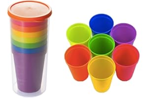 Xrten Candy Color - Juego de vasos de plástico reutilizables para bebidas de viaje (paquete de 8)