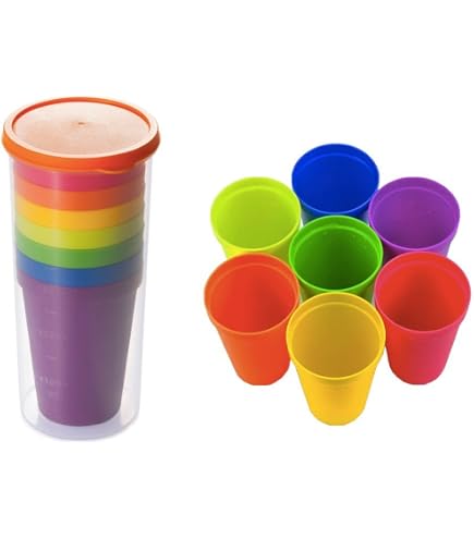 12 Bicchieri Di Plastica Colorati Riutilizzabili 200ml - Calici Per Birra E Bibite, Lavabili Per Feste, Picnic E Bambini (6 Colori) - 3