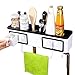 Produktbild Küche Pan Pot Racks, Wandmontage-Pot Pan Würzflaschen Regal mit Besteckhaken, Essstäbchen-Utensilienhalter, Messerschlitze, Handtuchhalter-Küchenregal