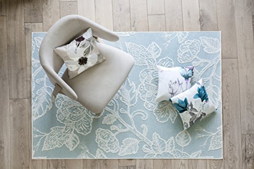 Vallila Interior CM000373-07 Cinnamon Teppich Geblümt, 140 x 200 cm, türkis - 2