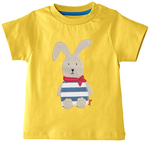 Kite Baby-Boys Rabbit Round Collar Short Sleeve T-Shirt, Yellow, 3-6 Months