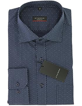 ETERNA Herren Freizeit Hemd Modern Fit mit Kent Kragen Freizeithemd Gr.40 Blau
