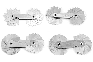 MLMLH Radius Gauge-4pcs Acero inoxidable Radio medidor de filete Herramienta de medición R0.3-1.5 / R1-6.5 / R7-14.5 / R15-25