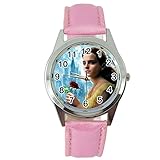taport® Beauty und The Beast Quarzuhr pink Leder Band + Gratis Ersatz Batterie + Gratis Geschenkverpackung