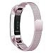 Produktbild myqyiyi Milanese-Armband Edelstahl Smartwatch für Fitbit-HR (Roségold)