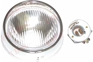 Enfield County Lambretta Series 2 Headlight Unit Innocenti Marked Chrome Rim + Bulb Holder