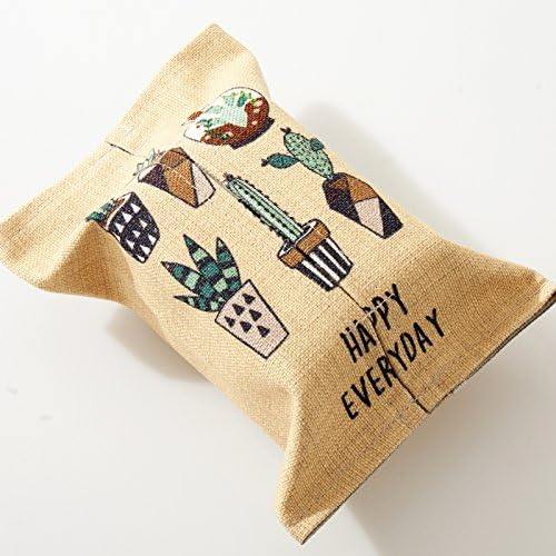 TISZJHU Handmade Cloth Cotton And Linen Tissue Box Cartoon Fleshy Tissue Box Package Hall Bathroom Pumping Tissue Pumping,F six pot plants
