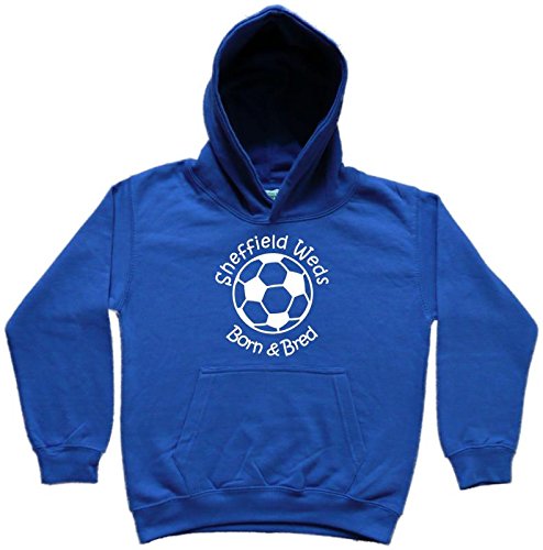 Hat-Trick Designs Sheffield Wednesday Football Baby/Kids/Childrens Hoodie Sweatshirt-12-13Yrs-Royal Blue-Born & Bred-Unisex Gift