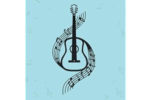 DUOOLN Black Music Note Wall Decor Metal Guitar Wall Art Sculptures Home Decor Above The Bed,Music Sign Hanging Wall Decor for Living room, Bedroom, Above the Piano.