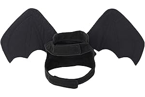 Tonsee Accessoire Cats, Puppies, Dog Costume, Cosplay Clothing Costume, Black Bat Wings, Halloween Party for Pet Decoration, Clothing, Dog Coat for English Bulldogs (Black, M)