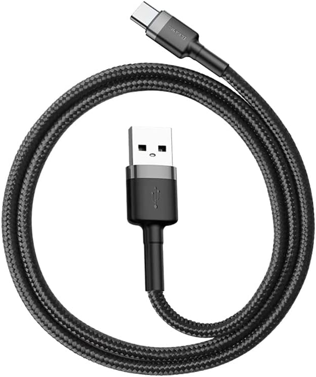 Baseus Halo, 3.0 A USB-A & USB-C Şarj & Data Aktarım Kablosu, 1 Metre, Siyah
