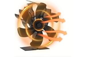 AmoJLnks 6 Blade Wood Stove Fan,Silent Operation,Heat Powered Eco Friendly Circulation Efficient Fireplace Fan,for Home Wood Burning/Log Burner/Fireplaces
