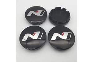GÉNERIC 4 Stück Auto Radnabenkappen Radnabenabdeckung Nabendeckel, für Hyundai N N LINE Sonata Elantra Kona Tucson I30 I20 56MM Nabendeckel Felgendeckel Schmücken Zubehör,A-56MM