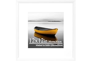 Baoee 12x12 white Picture Frame，photo frame with acrylic glass,Poster Frame