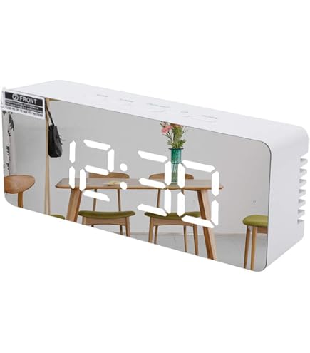 Lancoon Digitaler Wecker Mit Kabelloser Ladefunktion – RGB Nachtlicht, Spiegeldisplay, 5 Helligkeitsstufen, Dualer Alarm