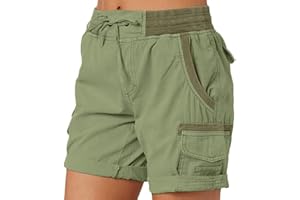 ORANDESIGNE Pantaloncini Cargo da Donna Pantaloncini Militari a Vita Alta Multi Tasche Pantaloni Esterni Pantaloni da Lavoro Bermuda Pantaloncini da Escursionismo All'aperto