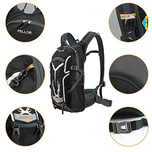 Pellor 18L Männer Frauen Fahrradrucksack Wasserdicht Schultertasche Reisetasche Bergsteigen Sportrucksack Mit Regenschutzkappe - 7
