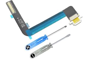 MMOBIEL Conector de Carga Compatible con iPad Air 1 (2013) / iPad 5 (2017) - Puerto de Carga - Dock Connector Cable Flex - Audio Jack/Micrófono/Antena Repuesto - Incl Destornilladores - Blanco