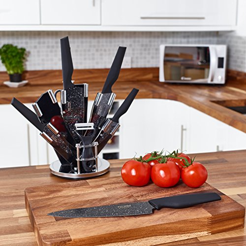 8-teiliges Ross Henery Professional Edelstahl-Küchenmesserset mit stilvollen, einzigartigen schwarzen Klingen im Block - 3