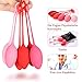 Produktbild Liebeskugeln, Louviva Liebeskugeln-Beckenbodenübungen Bälle -Set aus 6 Premium Silikon-Built-in Metall Ball- Medizinisches Silikon- Ausübung die vaginalen Muskel - 100% Wasserdicht- Übung Bälle für Frauen (Rosa und Rot)