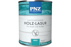 PNZ Holzlasur für Innen und Außen | lösemitttelfreie Farblasur | Nachhaltig hergestellt mit regionalen Rohstoffen | für alle Hölzer, auch Bienenhäuser, Gebinde:0.25L, Farbe:türkis