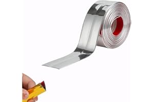 JEWELTH 3M/10FT Flexible Corner Angle Trim, Peel and Stick Wall Molding Trim, Inside & Outside Corner Trim, Self Adhesive Wall Corner Guard Edge Protector for Windows, Tables & Corners (6CM/Bright Silver)
