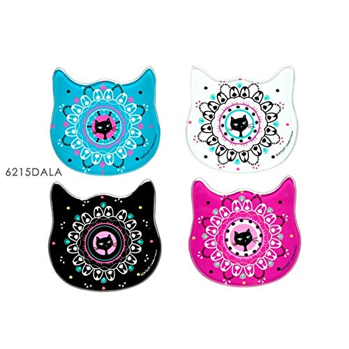 Foxtrot 6215dala - Juego de 4 salvamanteles de Vidrio Forma Gato Mandala