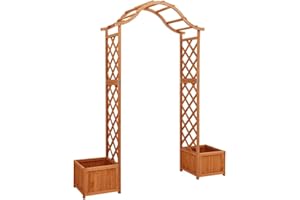 vidaXL Bois Pin Massif Pergola de Jardin avec Jardinière Arche de Pergola Décoration Entrée Allée de Jardin Patio Arrière-Cour Extérieur