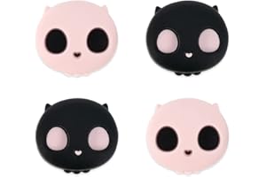 GeekShare Halloween Niedliche Daumengriffkappen für Playstation 5 Controller, Thumbsticks Cover Set kompatibel mit Switch Pro Controller und PS4 PS5 Controller, 4 Stück – Pink Skull