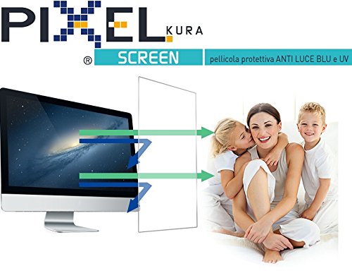 Pixel, Film für Computer von bis zu 21,5″ Univ. Von Turin tested- Anti Blau und UV-Licht, kratzfest und blasenfrei – Für Komfortables betrachten - 5