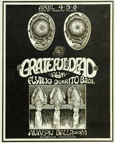 Grateful Dead Avalon Concert Poster Soundproof 1969 - Mouse Mat