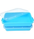 Sensory Bin – Lot De 2 Bacs à Sable Portables – Couvercle Transparent Et Poignée – 32,5 X 21,5 X 7,6 Cm – Pour Tout-petits – Bleu