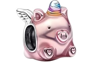 BEEUVIP Inicio animales heart Abalorios Colgante de Cuentas Plata de Ley 925 Compatible con Europeo Pulsera Collar,Charms de Para Mujer