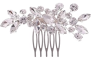 JUSTUSNX Peine para el pelo de novia, accesorio para el pelo de novia, accesorio para el cabello de cristal para mujeres y niñas