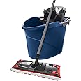 Vileda ULTRAMAX 2-in-1 Floor Mop Complete Set, Mop with Handle, Microfibre Cover and Bucket with Power Press, Limited Special Edition, Dark Blue