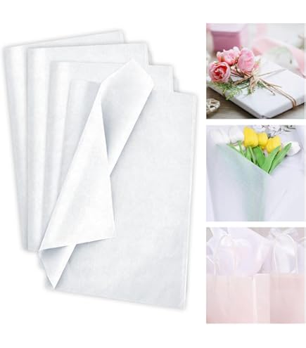 Papier De Soie Emballage 50x70 100 Feuilles Papier De Soie Blanc 70x50cm - Pour Emballage Cadeau Et Loisirs Créatifs Enveloppe Bulle