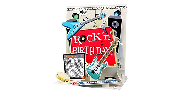 Sound Carte D Anniversaire Pop Up 3d Musique Rock N Roll Guitare 18 X 13 Cm Amazon Fr Fournitures De Bureau