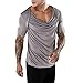 Produktbild MOIKA Herren Schlank T-Shirt, Herren Mode Männer Casual Schlank Kurzarm T-Shirt Muscle Top Bluse(S,Grau)