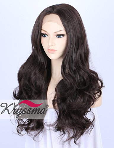 Hausha Symboat Women Ladies Brown Wavy Wigs Man Made Long Curly