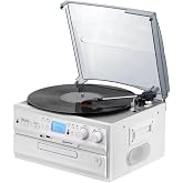 Beyaz Nostaljik Pikap CD &Ccedil;alar Bluetoothlu Kumandalı Radyo Mp3 USB 33-45-78 lik Plaklar