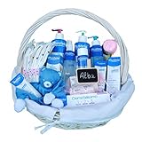 Preciosa cesta bebe de regalo hecha a mano disponible en niño y niña
