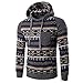 Produktbild Kobay Herren Männer Retro Langarm Hoodie Kapuzen Sweatshirt Tops Jacke Mantel Outwear