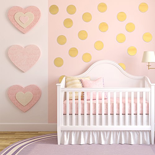 Outus Wandtattoo Konfetti Gold Dot Aufkleber 1.2 Zoll für Hauptdekor (216 Stück, Gold) - 4