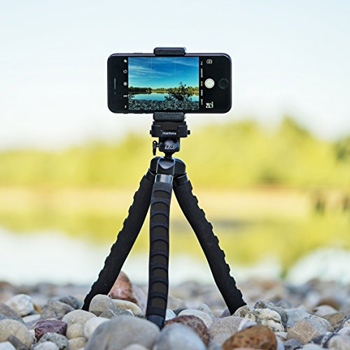 Mantona kaleido Flex leichtes Flex Stativ (mit hochwertigem 360Â° Kugelkopf, geeignet fÃ¼r Digital und Videokameras, Smartphones und Action Cams) night black