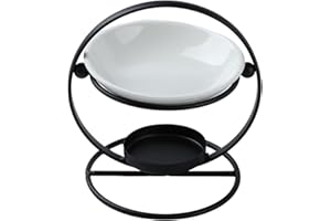 AUPOWER Essential Oil Burner, Wax Melt Essential Oil Burner Ceramic Assorted Wax Warmer Aromatherapy Home Decorative, Black