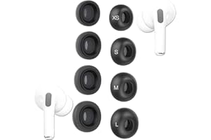 TENNMAK Końcówki douszne z pianki z pamięcią kształtu do słuchawek Airpods Pro 2. i 1. generacji, nauszniki, Earpad z XS. M.L rozmiar x 4 pary