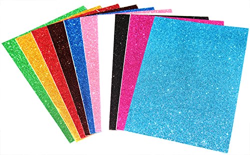 CHIISEN Self Adhesive Easy To Peel Off Glitter Eva Foam Sheets, A4 Size, Pack Of 10 (Assorted Colors) RS.173 (71.00% Off) - Amazon