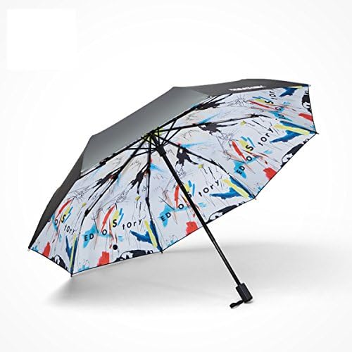 Sun Umbrella Graffiti Black Umbrella UV Protection Female 50 Percent Creative Sun Umbrellas Sun Umbrellas Dual Purpose,A-FiveFoldUmbrella