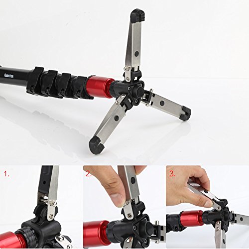 Koolertron Professionnel Cam  ra Manfrotto Monopode en Aluminium avec Trois Pieds de Support Stand Pliant et Sac de Transport 4 Sections Hauteur maximum 190cm pour Appareil Photo Tout Canon Sony Nikon  74 8 pouces 
